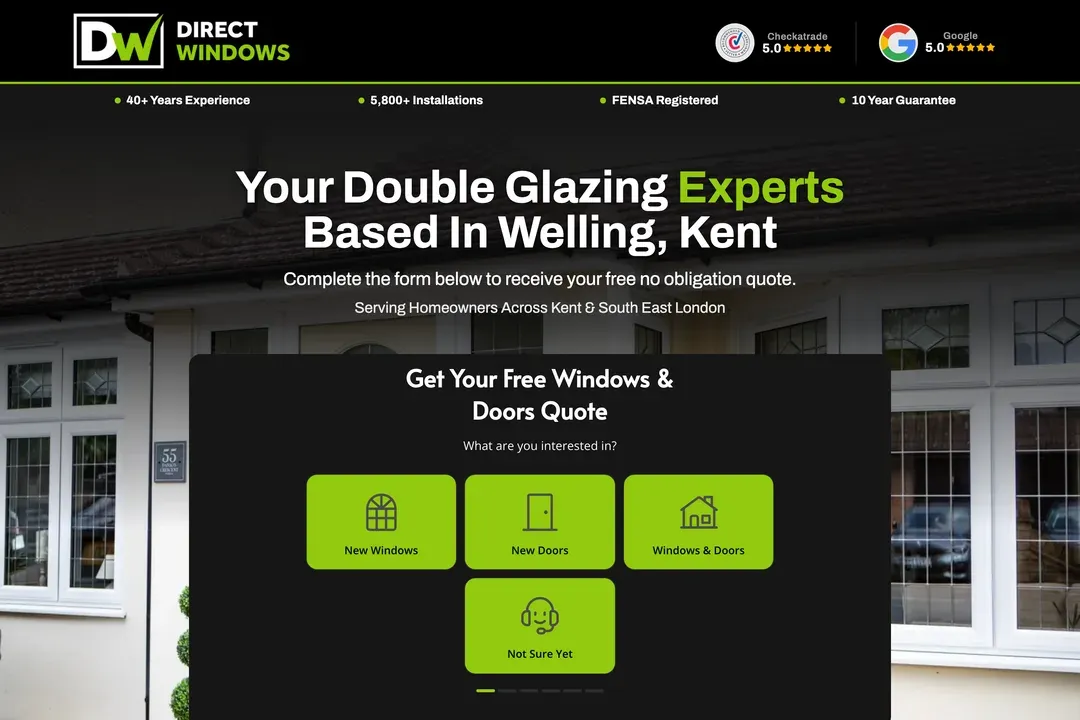 The Direct Windows website home page